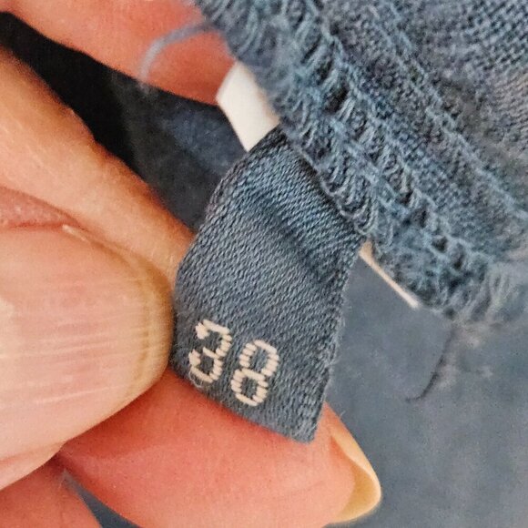 120% Lino Linen Dress Sz 38 XS Blue Tunic Bell Sleeves Lagenlook - Picture 7 of 10